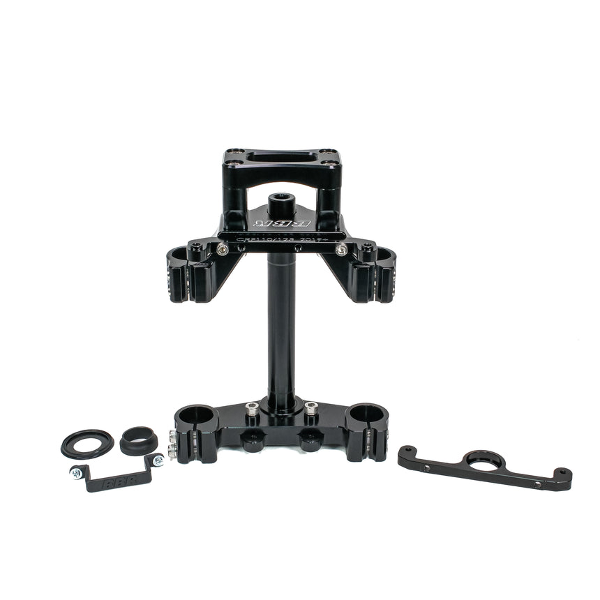 CRF110 Triple Clamp Kit (Upper and Lower Clamps) - Black