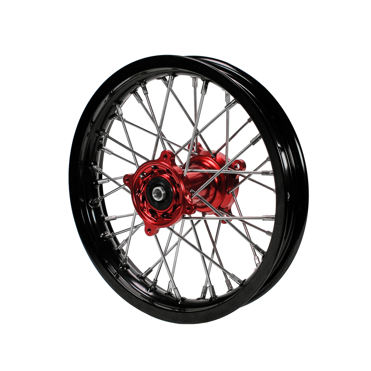 BBR Complete Rear Wheel - Black Rim 12", CNC Billet Disc Hub