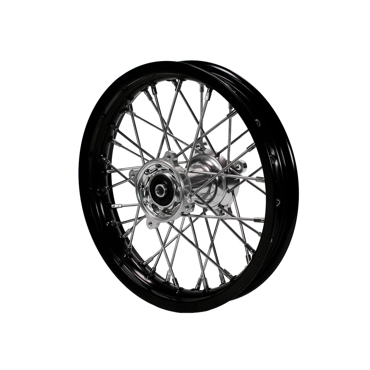 BBR Complete Rear Wheel - Black Rim 12", CNC Billet Disc Hub